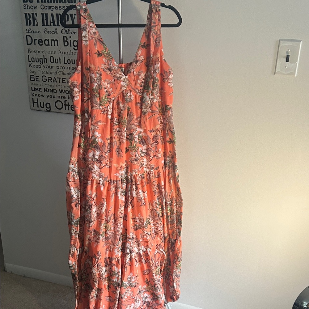 Floral Backless Dress in Orange